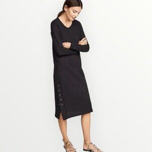 Wilt Long Sleeve Snap Side Midi Dress